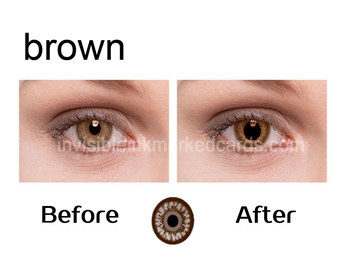 de Lentilles de contact pour les yeux bruns, IR ou UV Lentilles de contact , Marked Cards